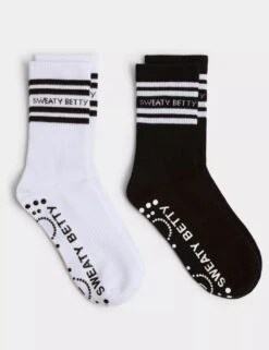 Sweaty Betty 2pk Ankle Gripper Cotton Rich Socks -Marks and Spencer Shop 2pk ankle gripper cotton rich socks 2
