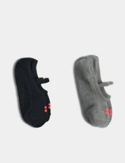 Sweaty Betty 2pk Cotton Rich Pilates Socks Footsies -Marks and Spencer Shop 2pk cotton rich pilates socks footsies 3