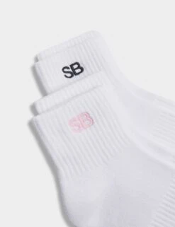 Sweaty Betty 2pk Logo Cotton Rich Ankle High Socks -Marks and Spencer Shop 2pk logo cotton rich ankle high socks 4