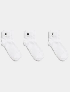 Sweaty Betty 3pk Essentials Cotton Rich Ankle Socks