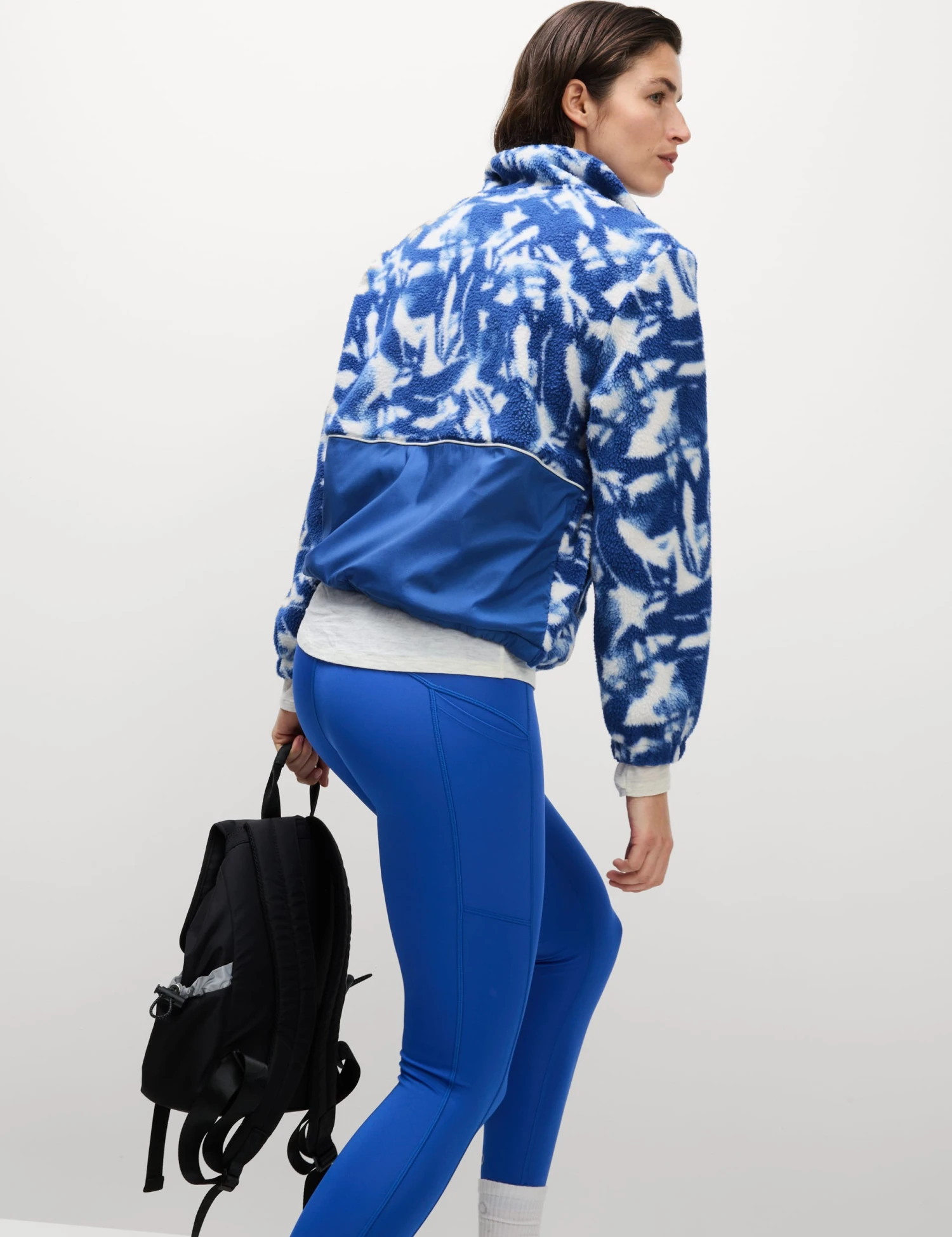 Borg Printed Funnel Neck Zip Up Fleece Jacket 6 Borg Printed Funnel Neck Zip Up Fleece Jacket - Image 4