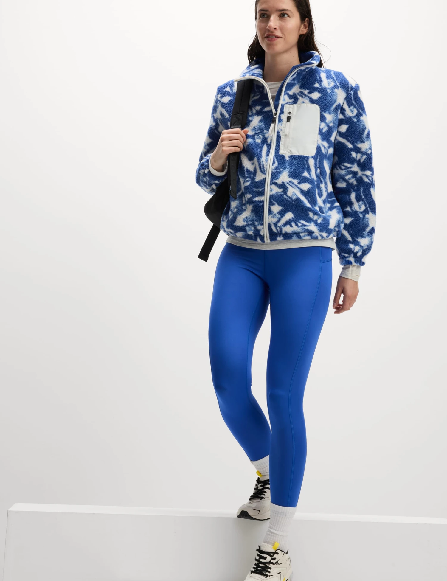 Borg Printed Funnel Neck Zip Up Fleece Jacket 10 Borg Printed Funnel Neck Zip Up Fleece Jacket - Image 8