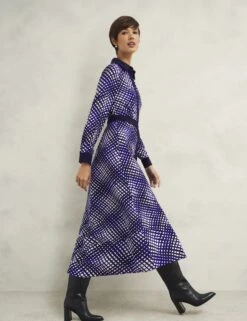 Checked Collared Midaxi Shirt Dress -Marks and Spencer Shop Checked Collared Midaxi Shirt Dress 3