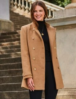 Coat With Gold Button Detail -Marks and Spencer Shop Coat With Gold Button Detail 4
