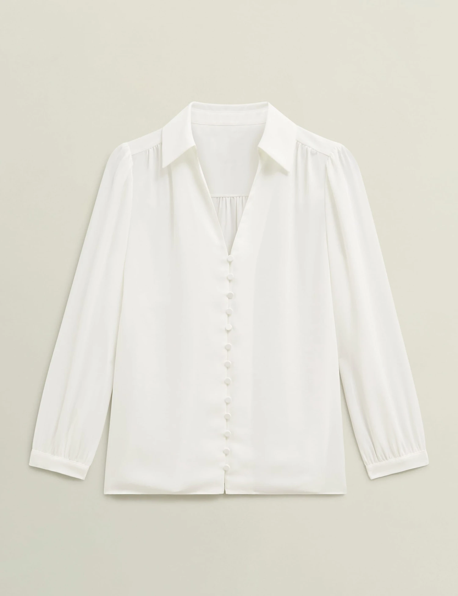 Collared Button Detail Blouson Sleeve Blouse 4 Collared Button Detail Blouson Sleeve Blouse - Image 2