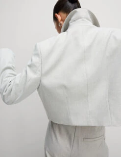 Collared Cropped Jacket -Marks and Spencer Shop Collared Cropped Jacket 6