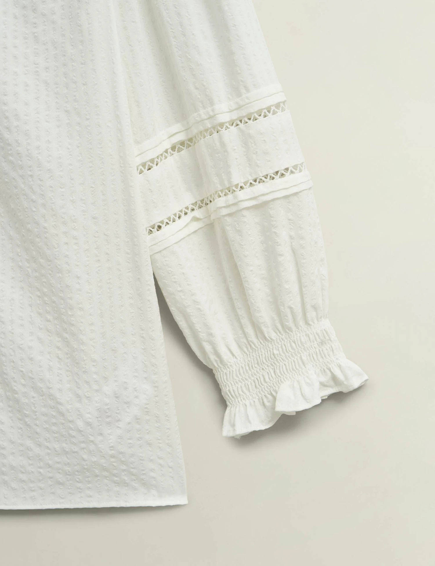 Cotton Blend Frill Detail Broderie Blouse 9 Cotton Blend Frill Detail Broderie Blouse - Image 7