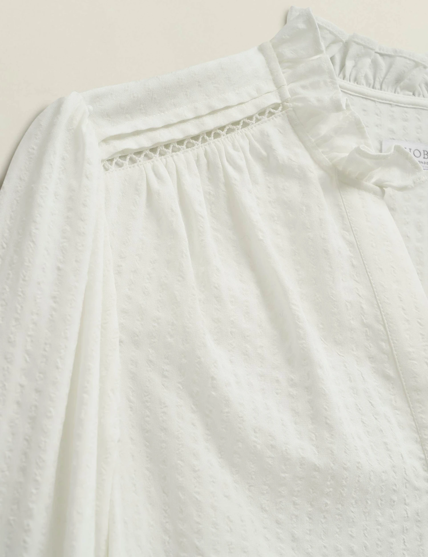 Cotton Blend Frill Detail Broderie Blouse 10 Cotton Blend Frill Detail Broderie Blouse - Image 8