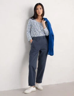 Cotton Blend Geometric Top