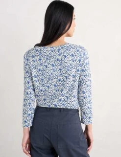 Cotton Blend Geometric Top -Marks and Spencer Shop Cotton Blend Geometric Top 3