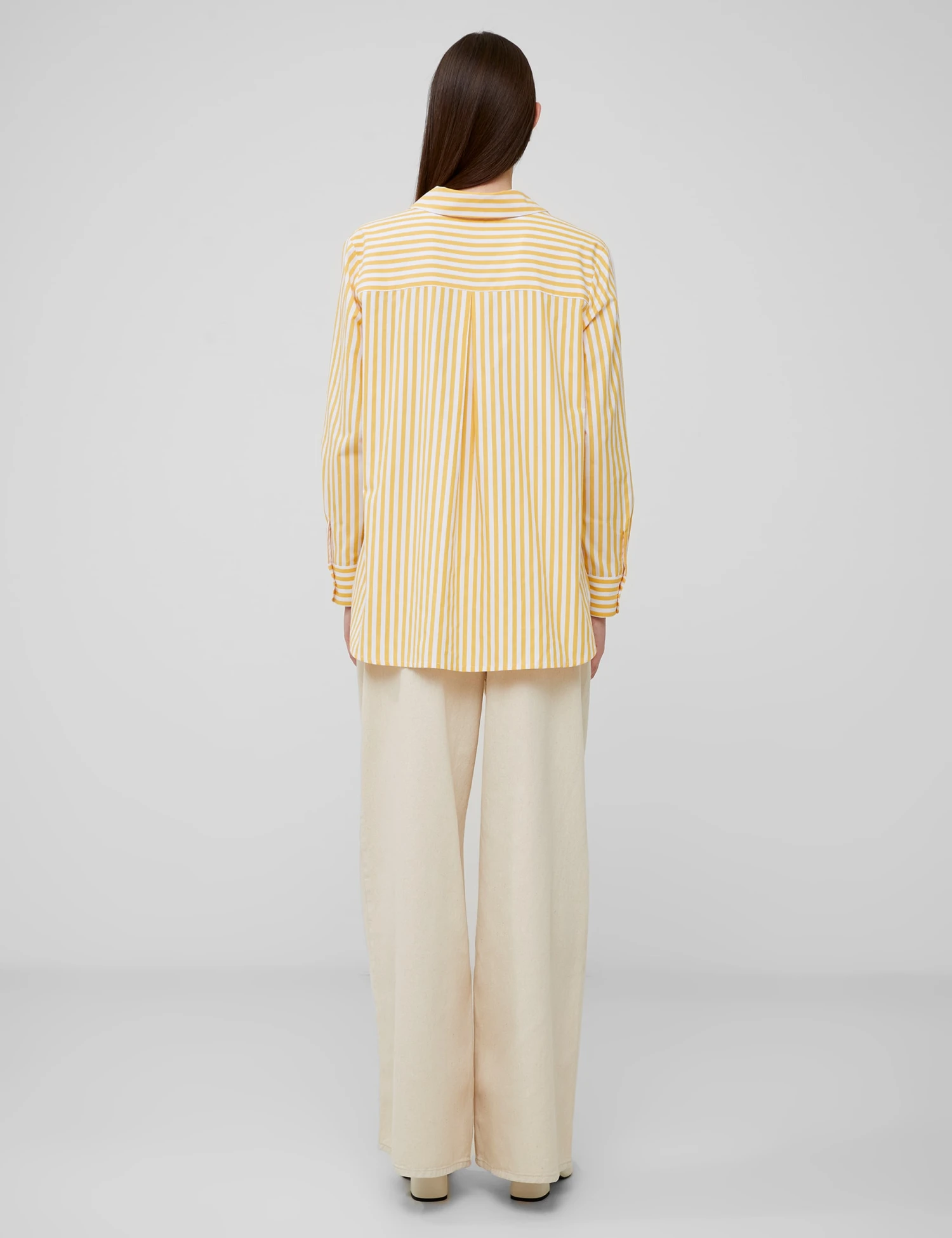 French Connection Cotton Blend Striped Relaxed Popover Blouse 6 French Connection Cotton Blend Striped Relaxed Popover Blouse - Image 4