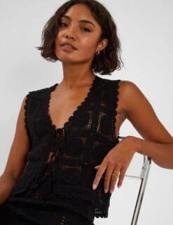 Accessorize Cotton Rich Crochet Waistcoat -Marks and Spencer Shop Cotton Rich Crochet Waistcoat 2