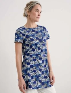Cotton Rich Geometric Relaxed Tunic -Marks and Spencer Shop Cotton Rich Geometric Relaxed Tunic 2