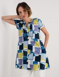 Cotton Rich Geometric Tunic -Marks and Spencer Shop Cotton Rich Geometric Tunic 3