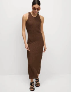 Cotton Rich Jersey Textured Midi Column Dress -Marks and Spencer Shop Cotton Rich Jersey Textured Midi Column Dress 2