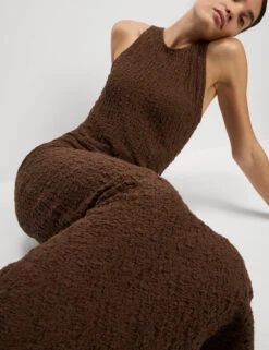 Cotton Rich Jersey Textured Midi Column Dress