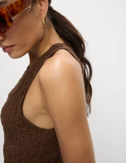 Cotton Rich Jersey Textured Midi Column Dress -Marks and Spencer Shop Cotton Rich Jersey Textured Midi Column Dress 3