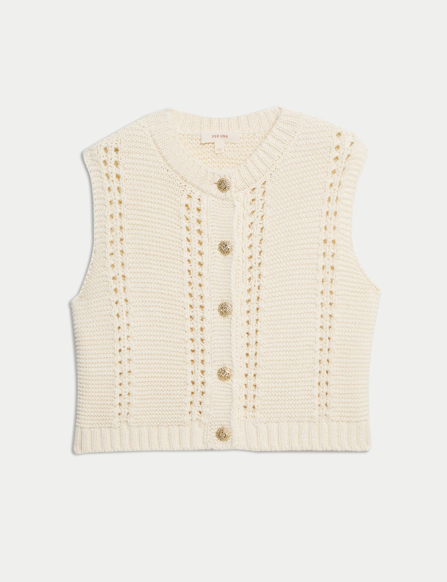 Cotton Rich Knitted Crew Neck Waistcoat 4 Cotton Rich Knitted Crew Neck Waistcoat - Image 2