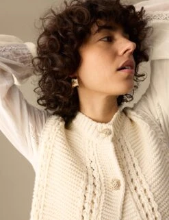 Cotton Rich Knitted Crew Neck Waistcoat 15 Cotton Rich Knitted Crew Neck Waistcoat -Marks and Spencer Shop Cotton Rich Knitted Crew Neck Waistcoat 2