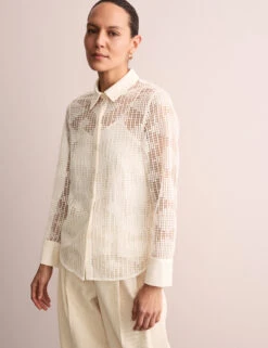 Jaeger Cotton Rich Lace Shirt -Marks and Spencer Shop Cotton Rich Lace Shirt 4