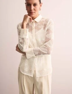 Jaeger Cotton Rich Lace Shirt -Marks and Spencer Shop Cotton Rich Lace Shirt 6