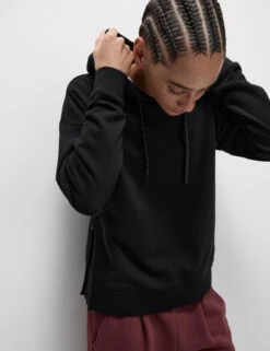 Cotton Rich Mesh Panel Relaxed Hoodie -Marks and Spencer Shop Cotton Rich Mesh Panel Relaxed Hoodie 2