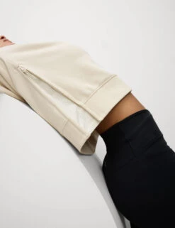 Cotton Rich Mesh Panel Relaxed Sweatshirt -Marks and Spencer Shop Cotton Rich Mesh Panel Relaxed Sweatshirt 2