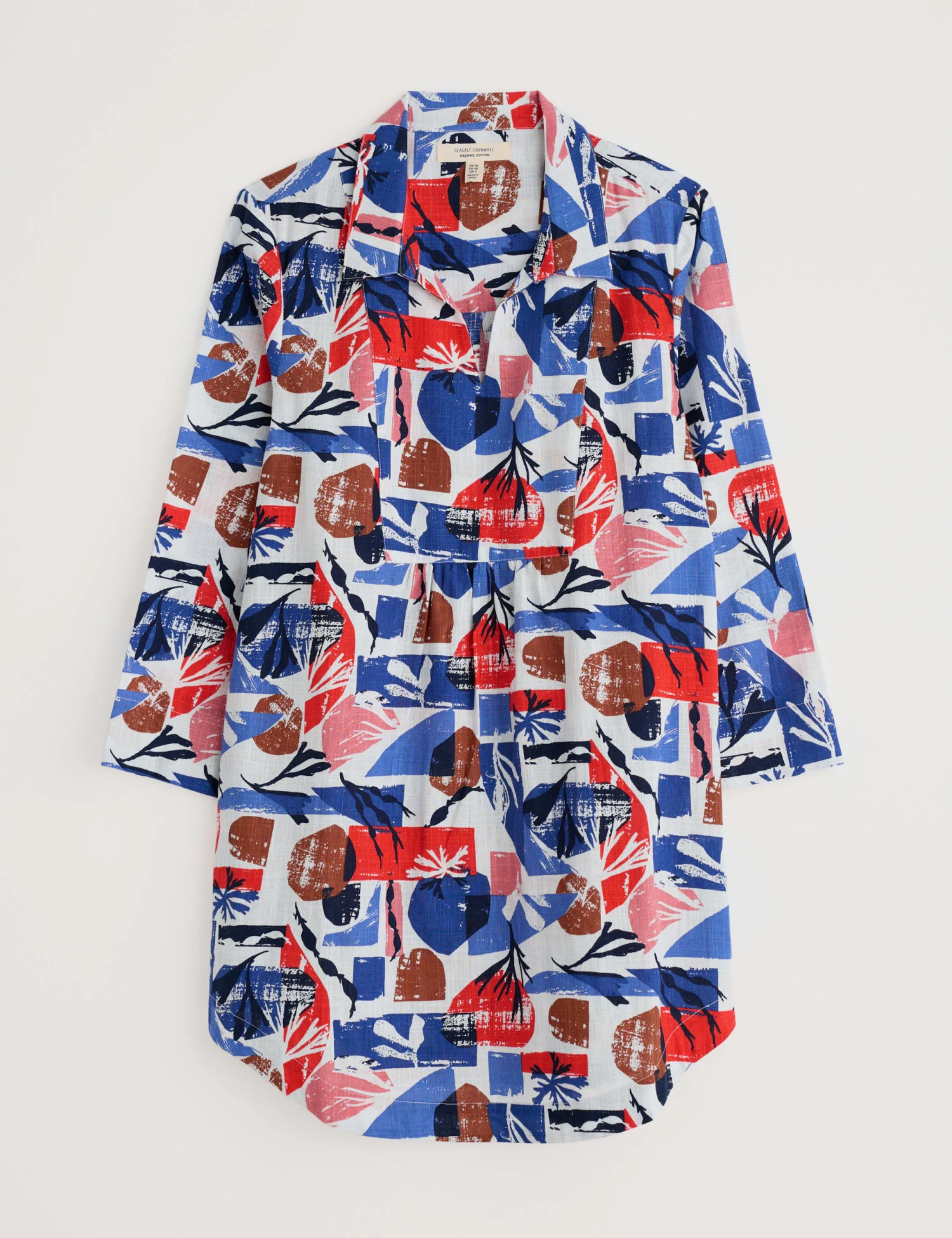 Cotton Rich Printed Notch Neck Relaxed Tunic 3 Cotton Rich Printed Notch Neck Relaxed Tunic - Image 2