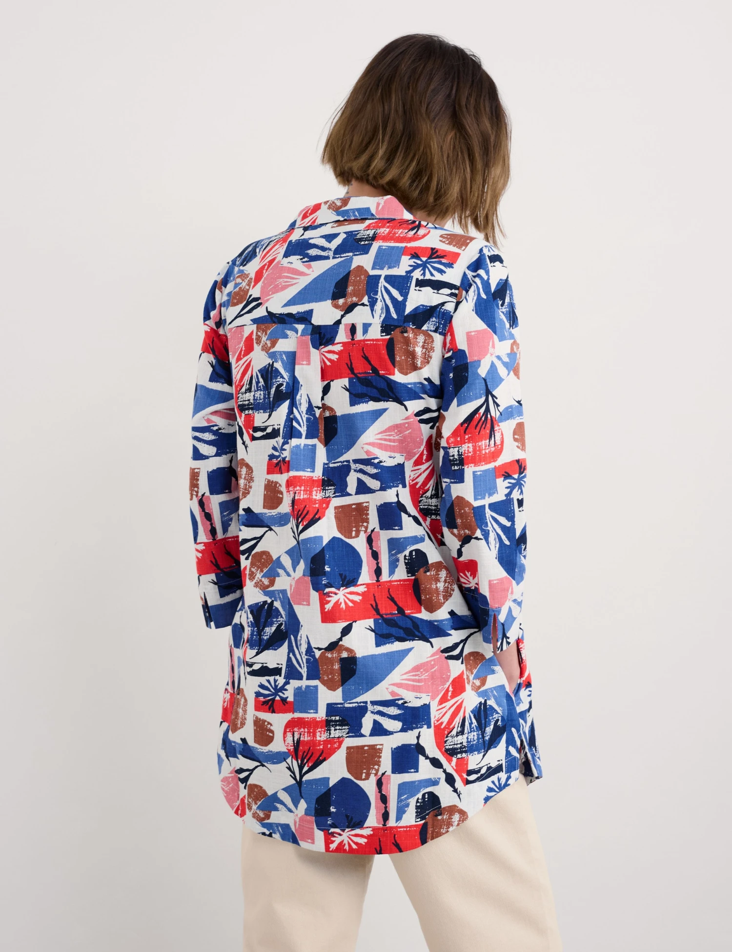 Cotton Rich Printed Notch Neck Relaxed Tunic 5 Cotton Rich Printed Notch Neck Relaxed Tunic - Image 4