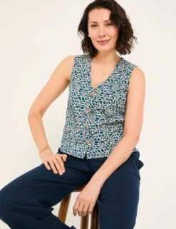 Cotton Rich Printed Waistcoat -Marks and Spencer Shop Cotton Rich Printed Waistcoat 4