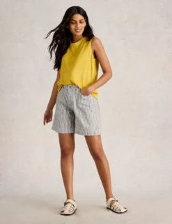 WHITE STUFF Cotton Rich Striped Denim Shorts -Marks and Spencer Shop Cotton Rich Striped Denim Shorts 2