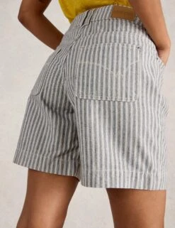 WHITE STUFF Cotton Rich Striped Denim Shorts -Marks and Spencer Shop Cotton Rich Striped Denim Shorts 3