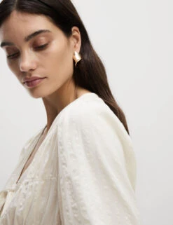 Cotton Rich Tie Front Blouse -Marks and Spencer Shop Cotton Rich Tie Front Blouse 5