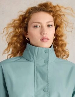 WHITE STUFF Cotton Rich Waterproof High Neck Raincoat -Marks and Spencer Shop Cotton Rich Waterproof High Neck Raincoat 4