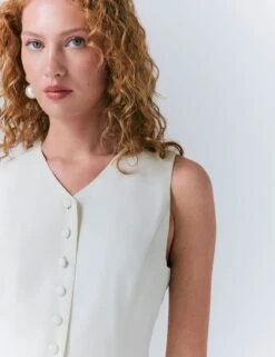 Ghost Crepe Single Breasted Waistcoat -Marks and Spencer Shop Crepe Single Breasted Waistcoat 3