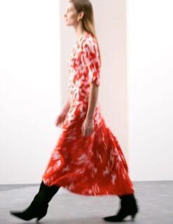 Cupro Rich Abstract Maxi Column Dress