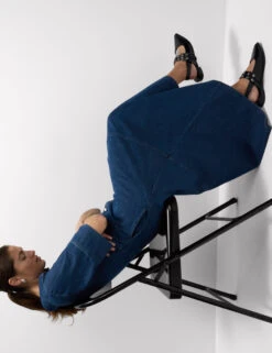 Denim Button Front Midi Shirt Dress -Marks and Spencer Shop Denim Button Front Midi Shirt Dress 2