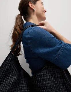 Denim Button Front Midi Shirt Dress -Marks and Spencer Shop Denim Button Front Midi Shirt Dress 3