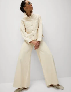 Denim Embroidered Relaxed Shacket -Marks and Spencer Shop Denim Embroidered Relaxed Shacket 2