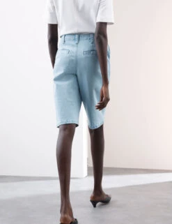 Denim High Waisted Knee Length Bermuda Shorts -Marks and Spencer Shop Denim High Waisted Knee Length Bermuda Shorts 2