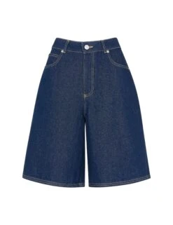 Whistles Denim High Waisted Knee Length Shorts -Marks and Spencer Shop Denim High Waisted Knee Length Shorts 1