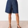 Whistles Denim High Waisted Knee Length Shorts -Marks and Spencer Shop Denim High Waisted Knee Length Shorts