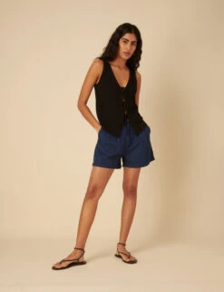 Denim High Waisted Shorts -Marks and Spencer Shop Denim High Waisted Shorts 3