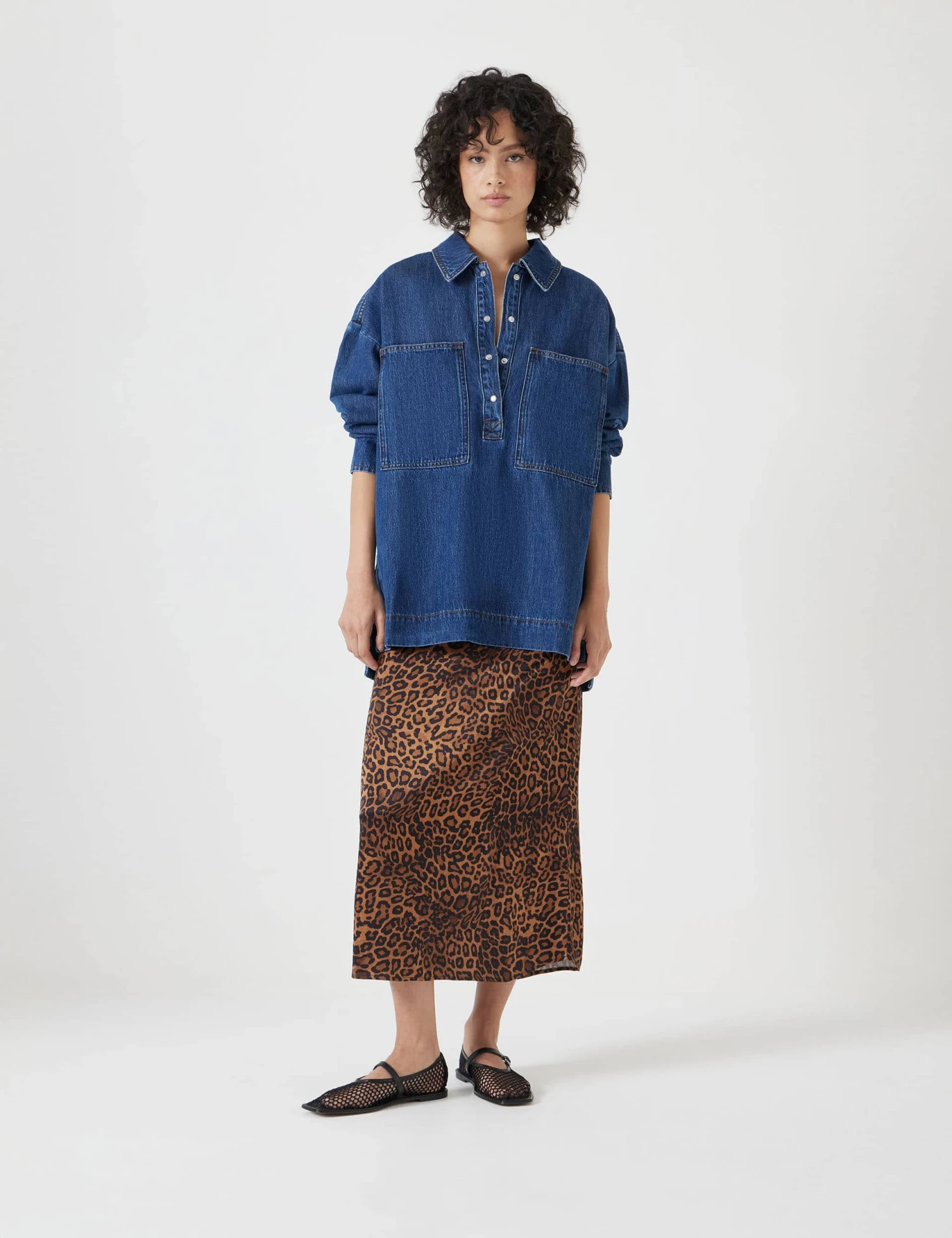 Denim Oversized Pullover Shirt 7 Denim Oversized Pullover Shirt - Image 5