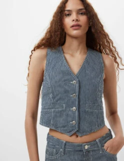 French Connection Denim Pinstripe Waistcoat -Marks and Spencer Shop Denim Pinstripe Waistcoat 2