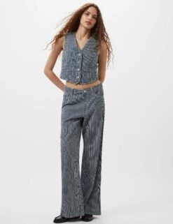 French Connection Denim Pinstripe Waistcoat