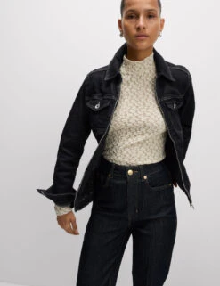 Denim Waisted Jacket -Marks and Spencer Shop Denim Waisted Jacket 4