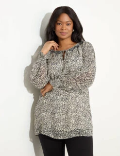 Ditsy Floral Tie Neck Smocked Tunic 16 Ditsy Floral Tie Neck Smocked Tunic -Marks and Spencer Shop Ditsy Floral Tie Neck Smocked Tunic 4