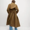Double Breasted Longline Suedette Trench Coat