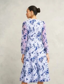 Embroidered V-Neck Midi Skater Dress -Marks and Spencer Shop Embroidered V Neck Midi Skater Dress 5